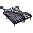 Sommier duo 2x70x200 Déco Relaxation Electrique Coloris Wengé