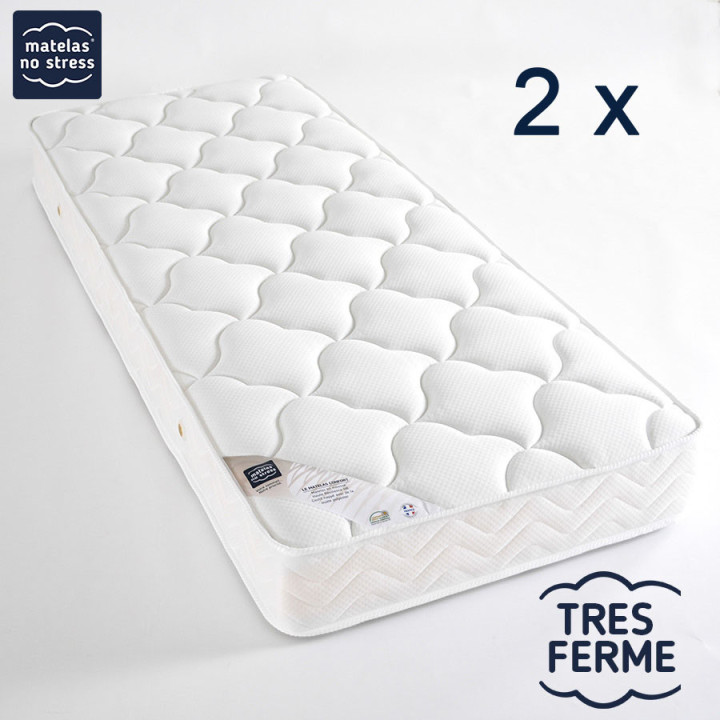 Matelas Duo Mousse Confort Très Ferme 2x80x200