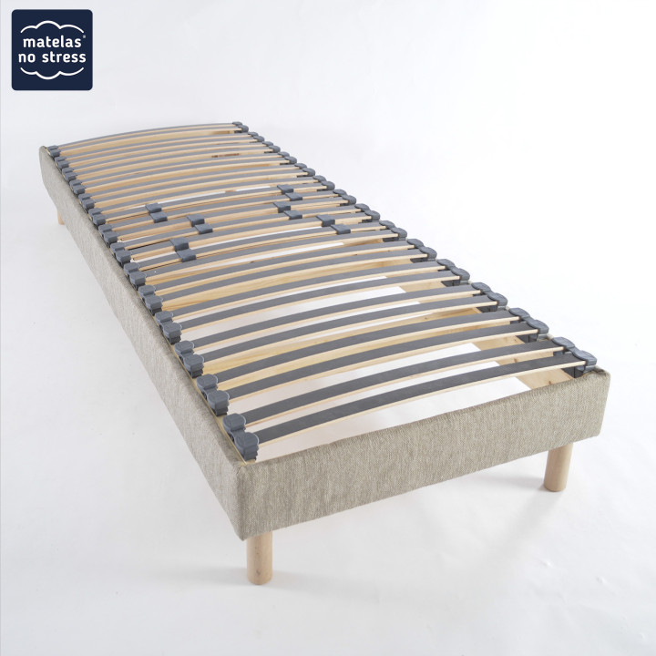 Sommier à lattes déco coloris lin