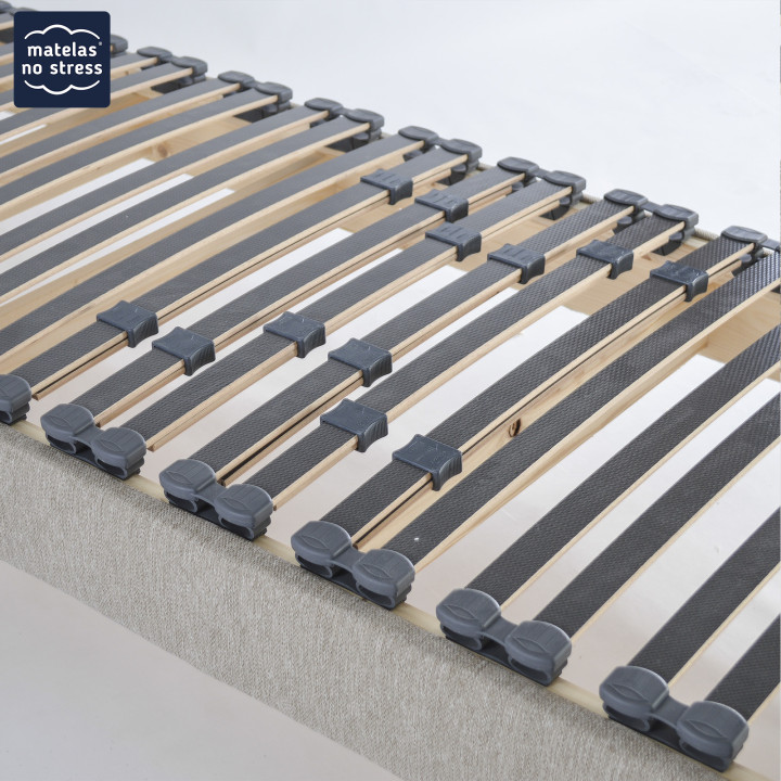 Le renforts lombaire de notre sommier Habillé 90x200 coloris LIN