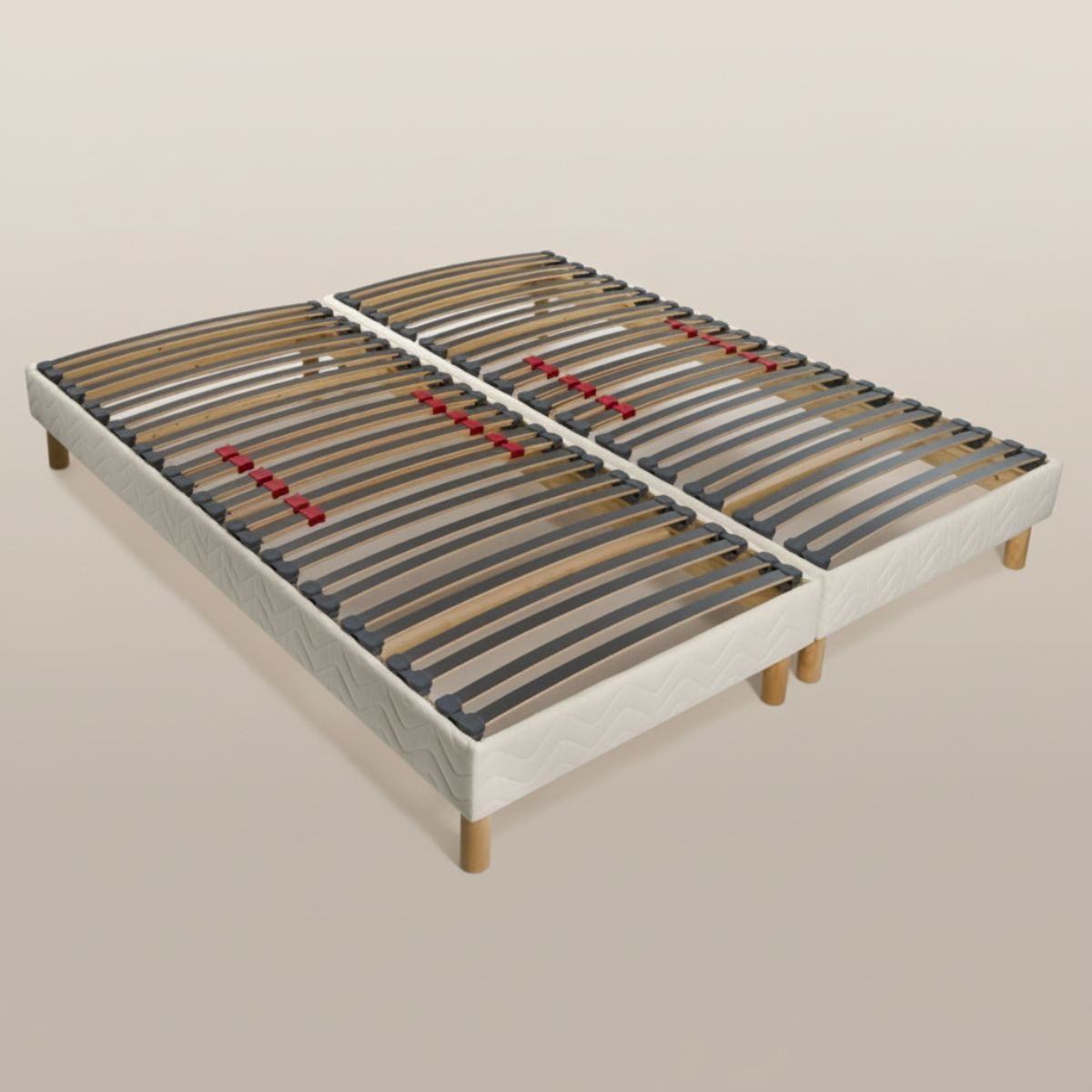 Sommier 90x190 Cm à Lattes Noire – Avec Espace De Rangement Dessous, Acier/bois