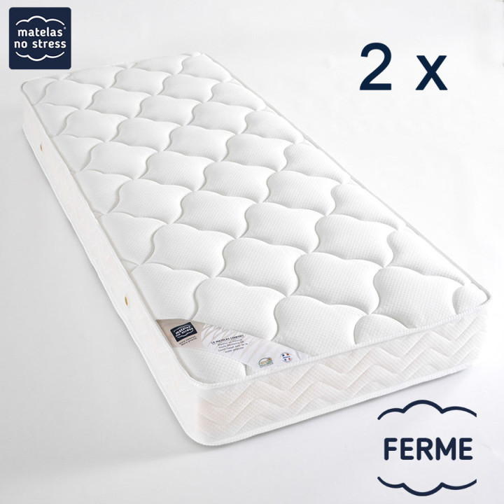 Matelas mousse 18 cm ferme double 2x70x190