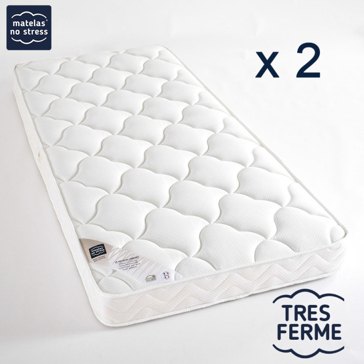 Matelas mousse duo 2x90x200 très ferme – maintien renforcé