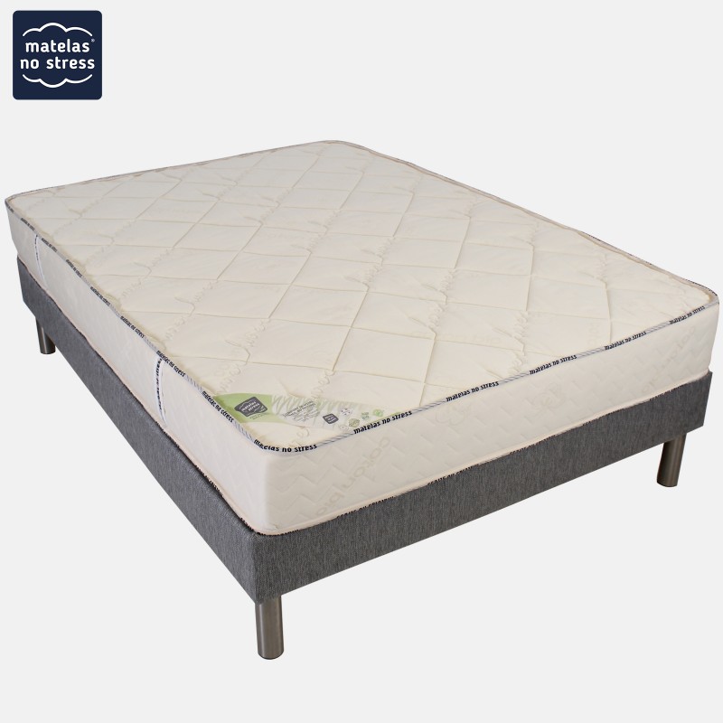 Ensemble matelas sommier haut de gamme en 140x190 - Matelas No Stress