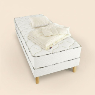Ensemble lit 90x190 pas cher matelas mousse, sommier, couette, oreiller