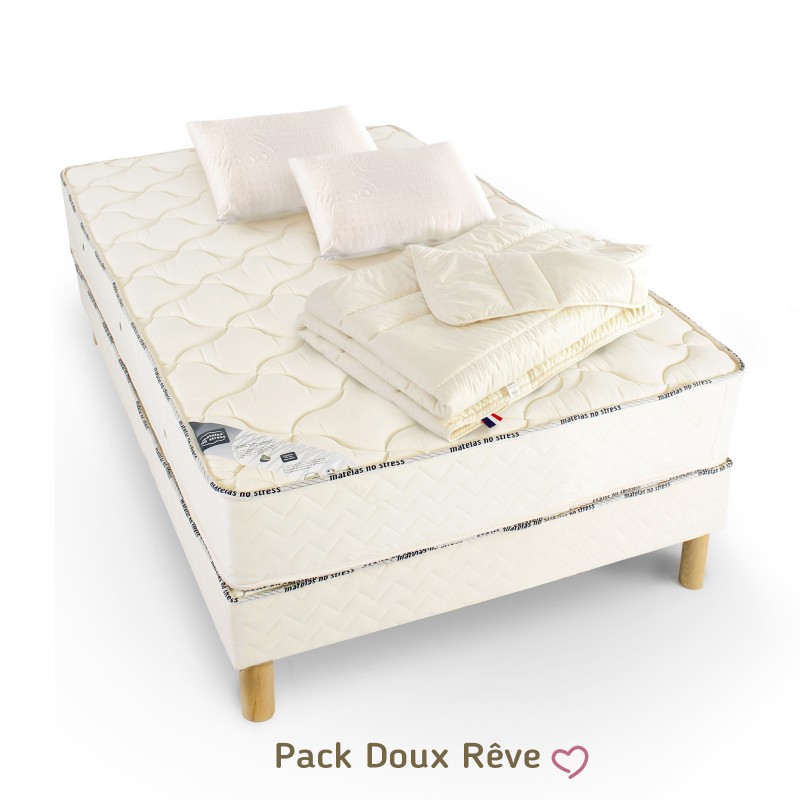 Ensemble lit 140x190 pas cher matelas mousse, sommier, couette, oreiller Ensemble lit 140x190 pas cher matelas mousse, sommier, couette, oreiller