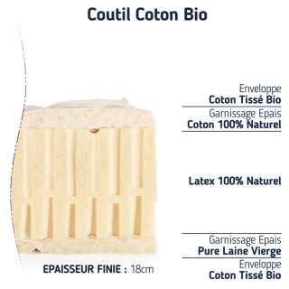matelas 120x190 en latex naturel ferme