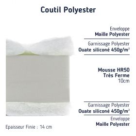 Matelas 2x90x200 mousse Très ferme 14 cm