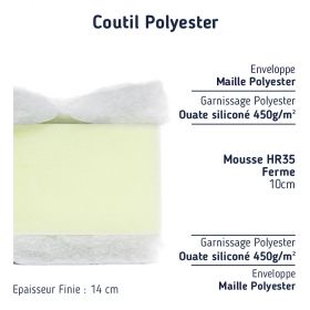 Matelas mousse 130x190 confort équilibré 14 cm.