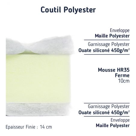 Matelas Mousse 140x220 14 cm confort équilibré Matelas Mousse 140x220 14 cm confort équilibré