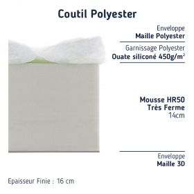 Matelas sur mesure Mousse TRES FERME 16 cm