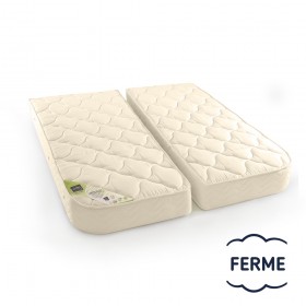 Matelas demi corbeille 2 personnes, latex 7 zones 100% naturel, 2 parties de 70x190