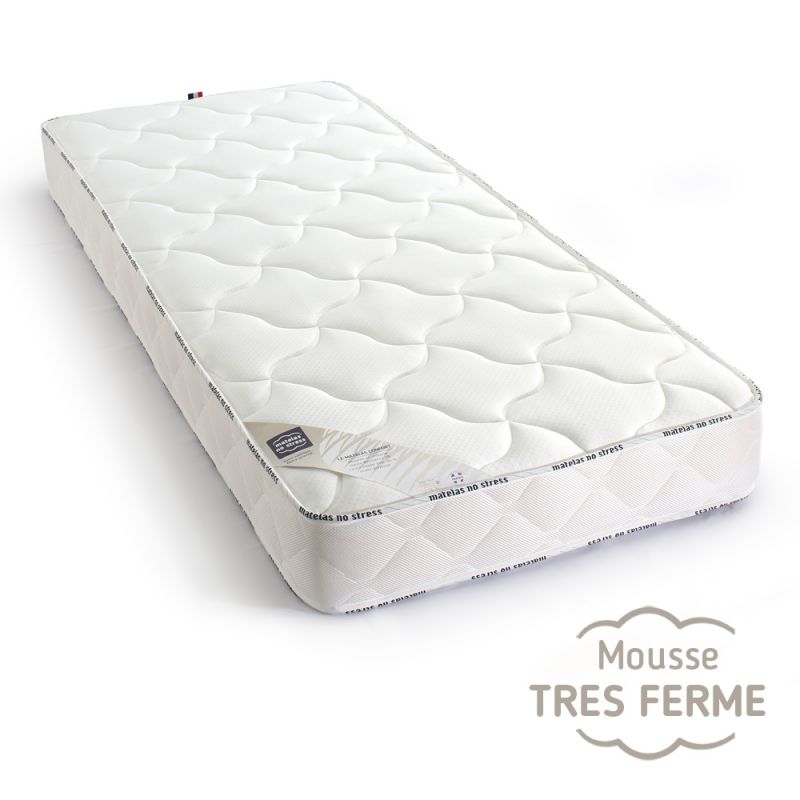 Matelas 70x190 wave - mousse - hauteur 19 cm - 3 zones - soutien