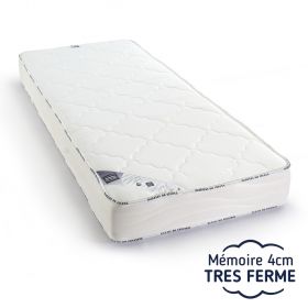 matelas 90x190 cm, mémoire de forme et latex très ferme