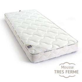 Matelas + Alèse 90x190 x 21 cm - Très Ferme - Aertech+ 35 Kg/m3 HR