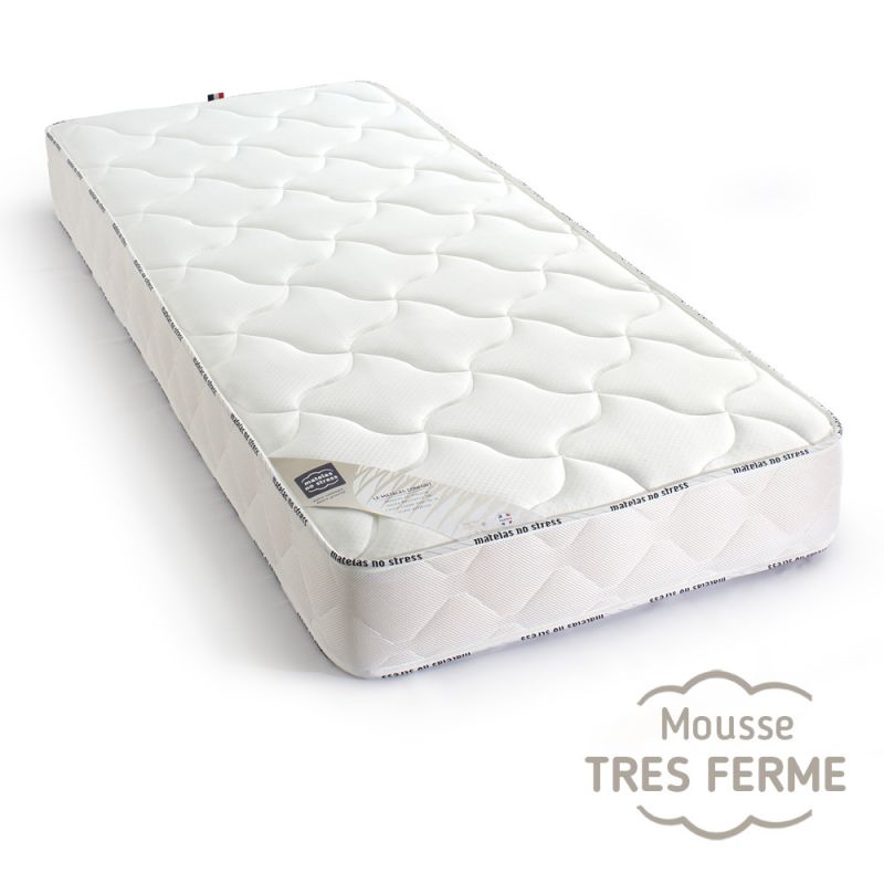 Matelas 90x190 Wave - Mousse - Hauteur 19 cm - 3 zones - Soutien ferme