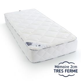 matelas 90x200 cm, en latex très ferme et mémoire de forme, accueil moelleux