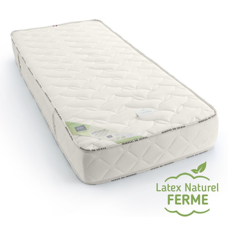 Matelas 100% latex naturel 90x200 ferme haut de gamme - Matelas No Stress