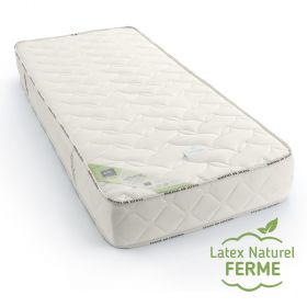 Matelas 90x220 cm haut de gamme, en latex naturel et coutil BIO 