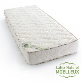 Matelas 100 % latex naturel BIO moelleux 5 zones 18cm