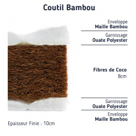 Matelas 60 x 120 bambou et fibres de coco