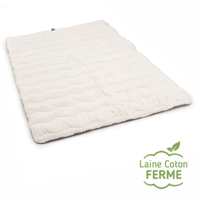 Sur-matelas en coton bio et laine vierge