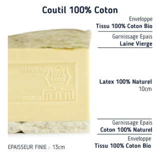 Matelas couffin latex naturel - Fabrication en France