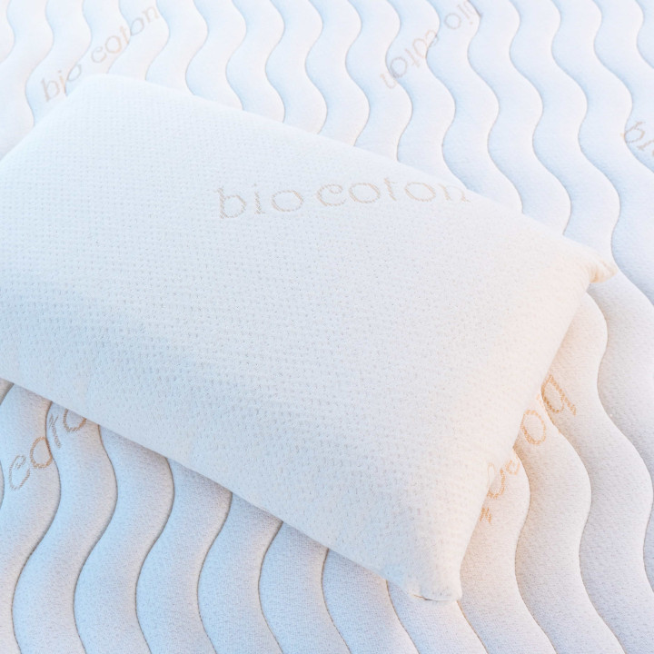 L’oreiller confort : latex et coton biologiques