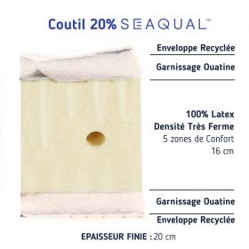 Matelas latex très ferme literie engagée avec Seaqual®