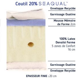 Matelas latex ferme et mémoire de forme literie engagée avec Seaqual®