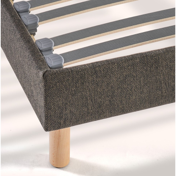 Sommier lit électrique, gris foncé Relaxation et Déco tissu - 4 coloris