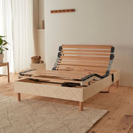 Sommier 2x90x210 Relaxation Electrique pour entourage bois de lit 180x210