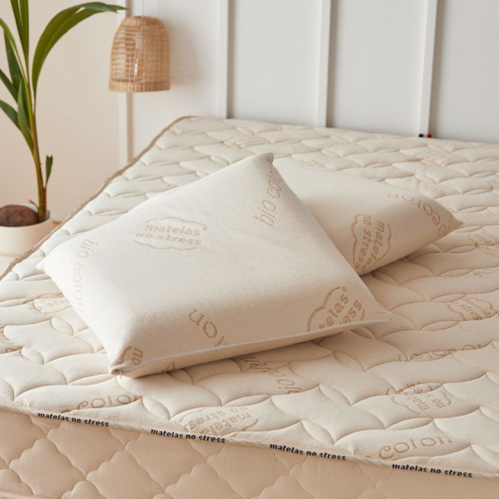 L’oreiller confort : latex et coton biologiques