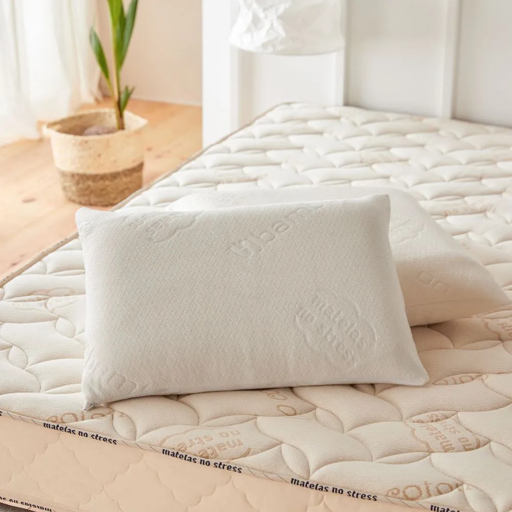 Oreiller douillet bloc latex et viscose de bambou pour soutien de la nuque