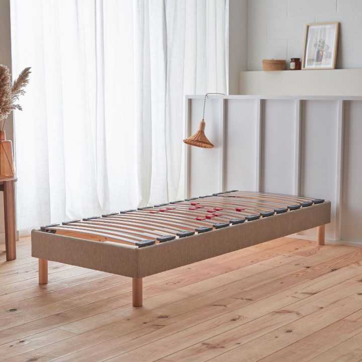 Sommier à lattes tissu déco lin