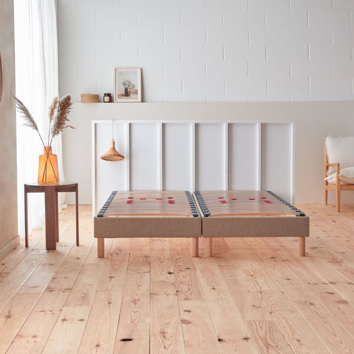 Sommier à lattes tissu déco lin