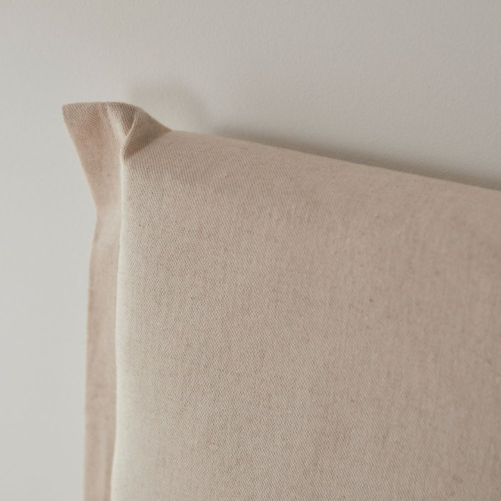 Tête de lit beige en lin
