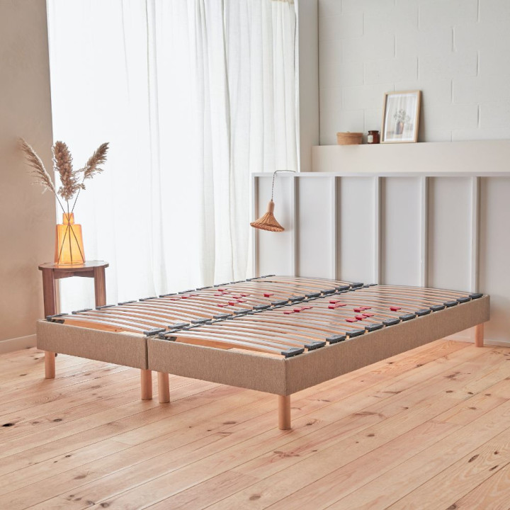 Sommier duo 70+70x210 (140x210) déco 4 coloris aux choix