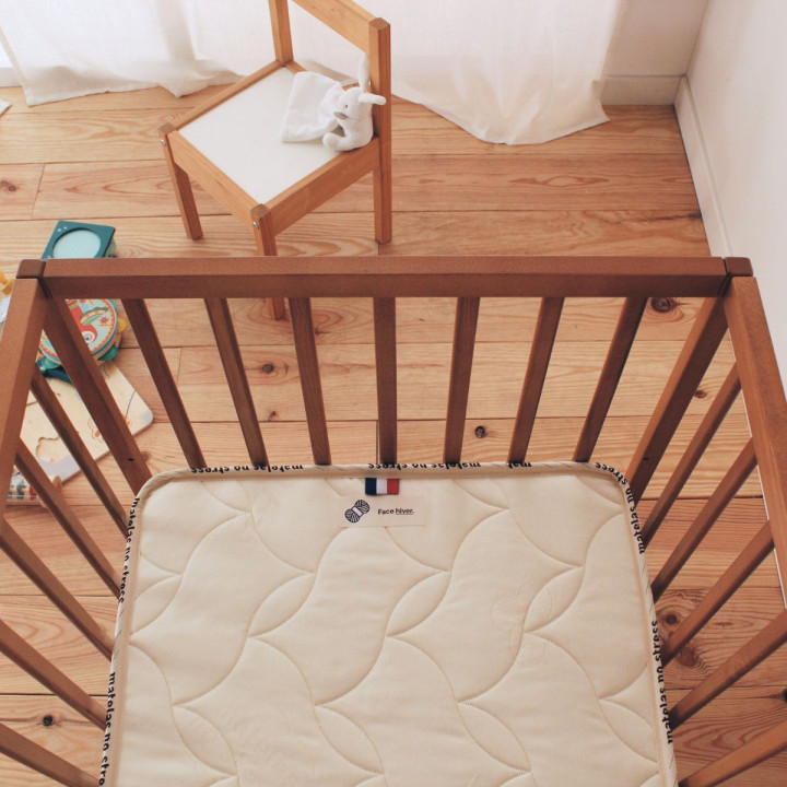 Matelas bébé climatisé mousse - bio coton