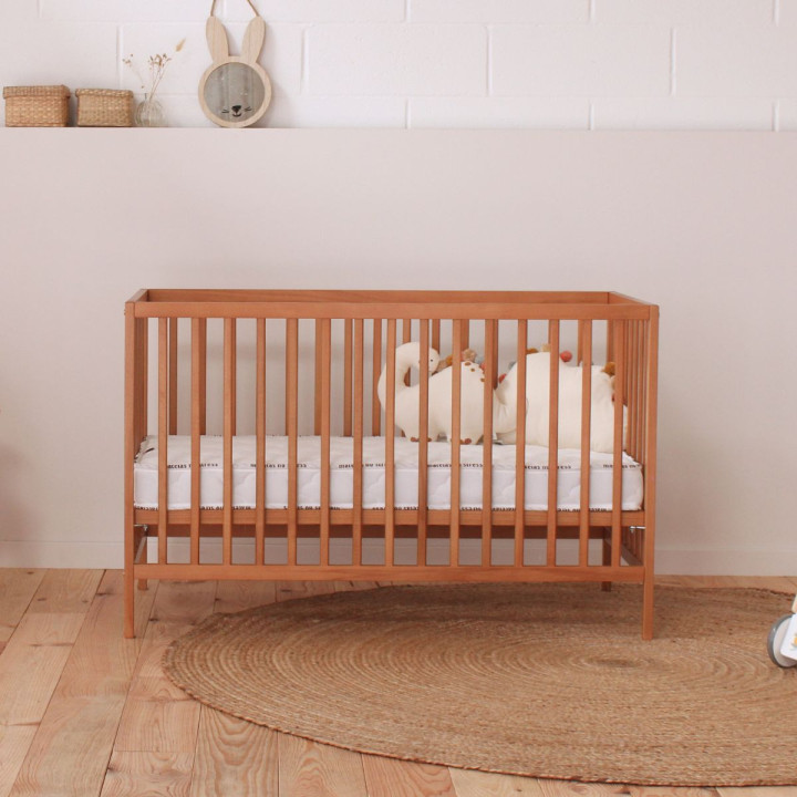 Offrez à votre bébé ce matelas fibres de coco 60x120 avec son coutil bambou.