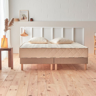 2 sommiers tapissier 80+80x200 lattes fixes déco lin