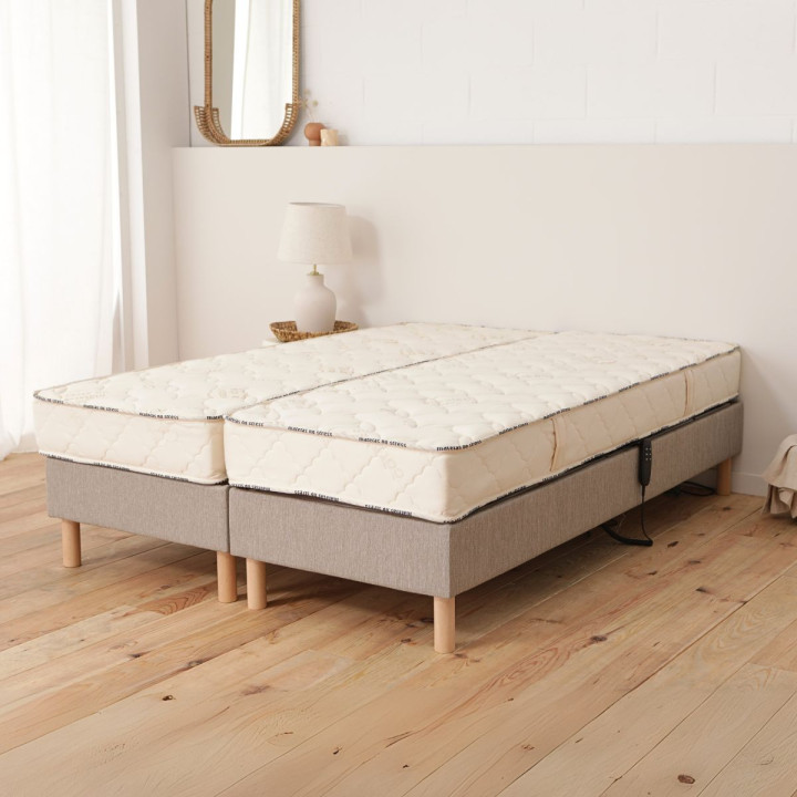 Sommier lit électrique, Relaxation et Déco tissu - 5 coloris