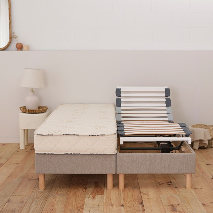 Sommier lit électrique, Relaxation et Déco tissu - 5 coloris