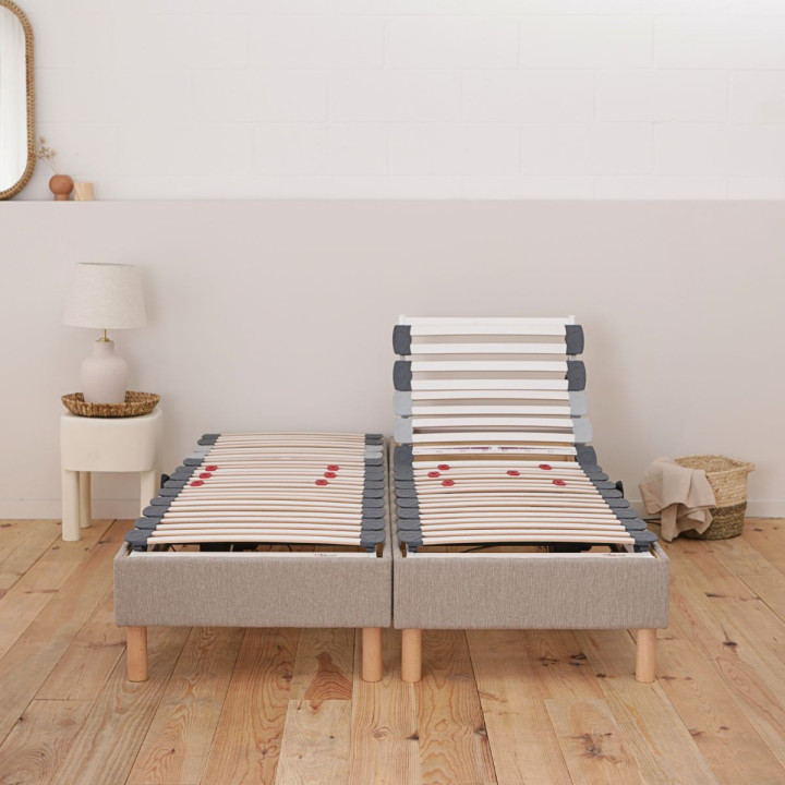 Sommier lit électrique, Relaxation et Déco tissu - 5 coloris