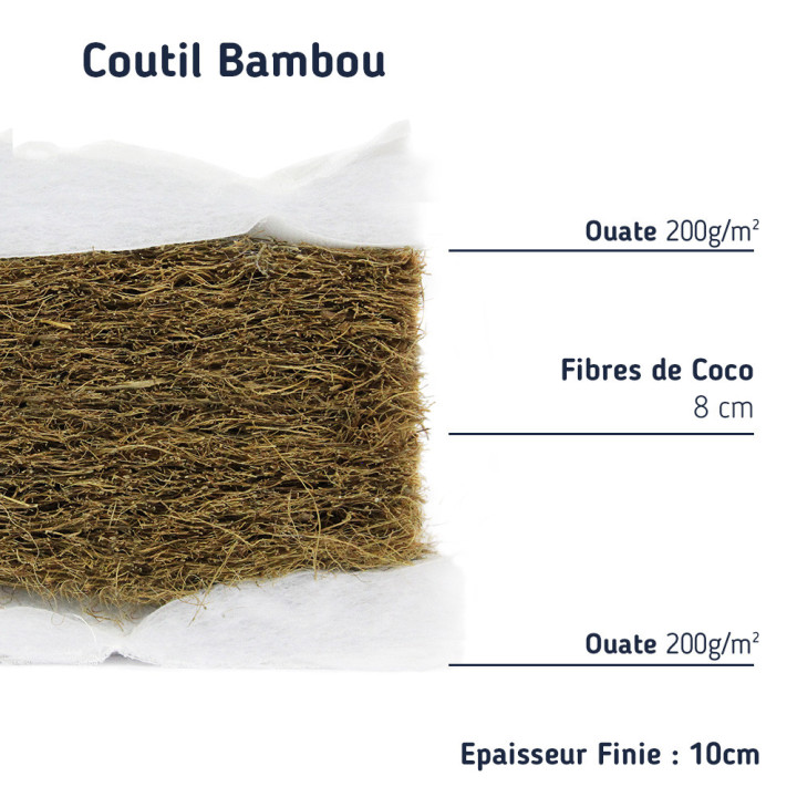 matelas enfant en coco et bambou 90x160