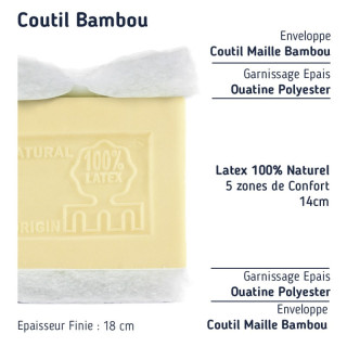 Matelas latex 100 % naturel 160x200 ferme soutien morphologique