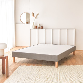 Sommier tapissier 140x190 gris foncé