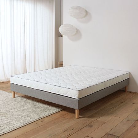 Sommier tapissier 140x200 gris clair
