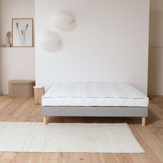 Sommier tapissier déco 160x190 gris clair