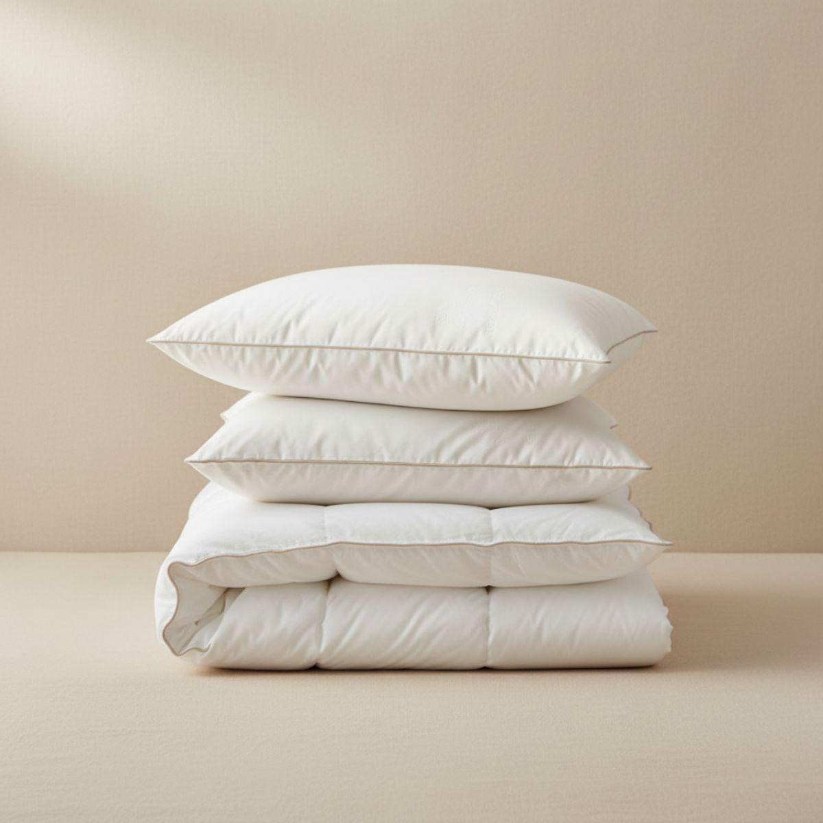 Pack couette et oreillers naturels en plume et duvet